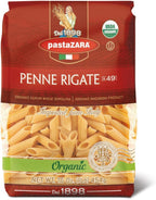 PASTA ZARA - Penne Rigate - Organic - 100% Italian Pasta, Made with Durum Wheat Semolina Flour, Non GMO, Kosher (1 LB. BAG) - Consistently al Dente.