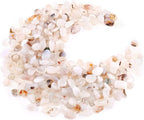 WAYBER Natural White Agate Pebbles, 1 Lb/460g Decorative Rocks Non-Toxic Crystal Stone Irregular Quartz Gemstone Crushed Pieces Tumbled Stone Chips for Jewelry Making/Home Decoration