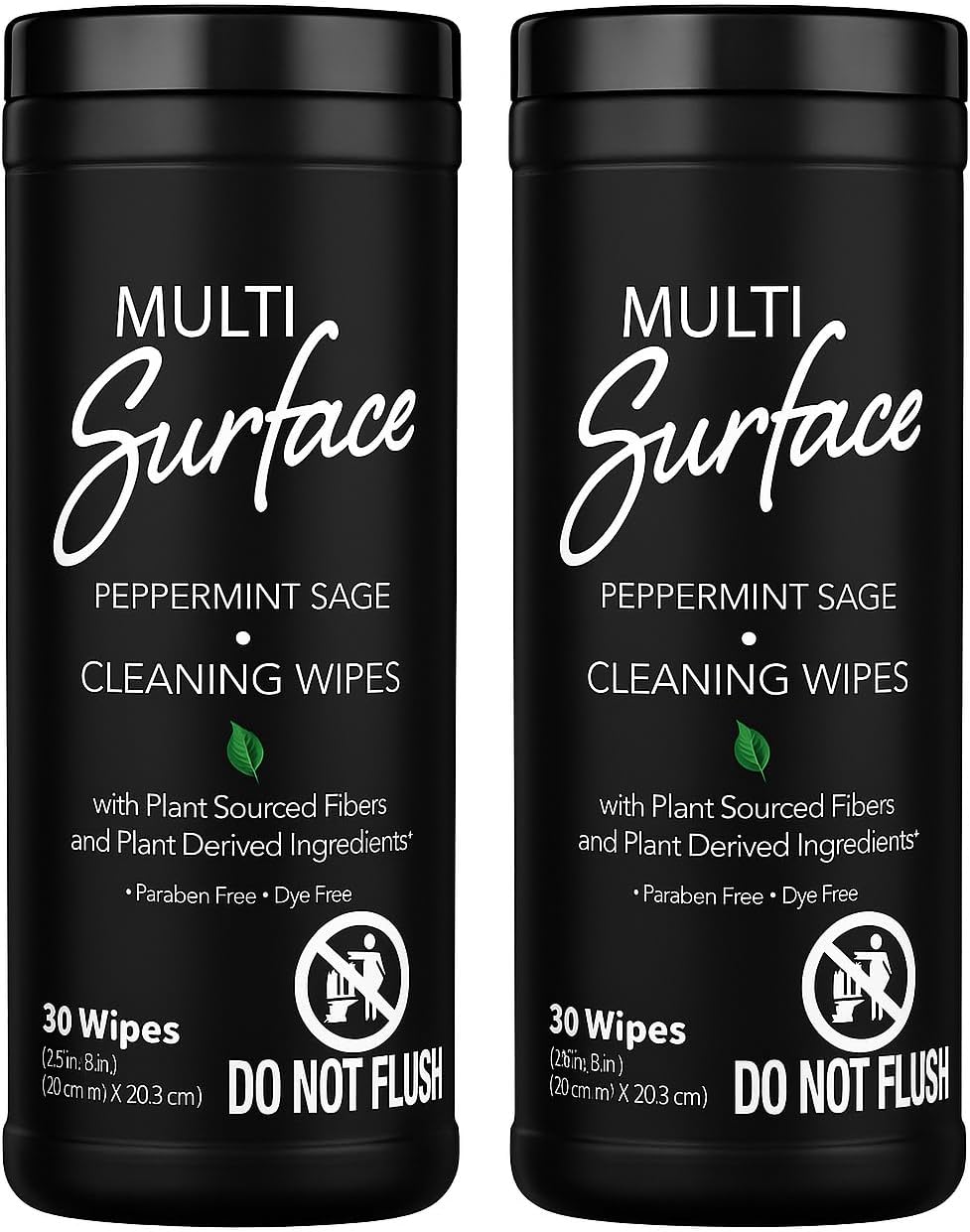 Plant Based Multi Surface Cleaning Wipes Pack of (2) 30 Pieces ach (60 Pieces) Peppermint Sage.