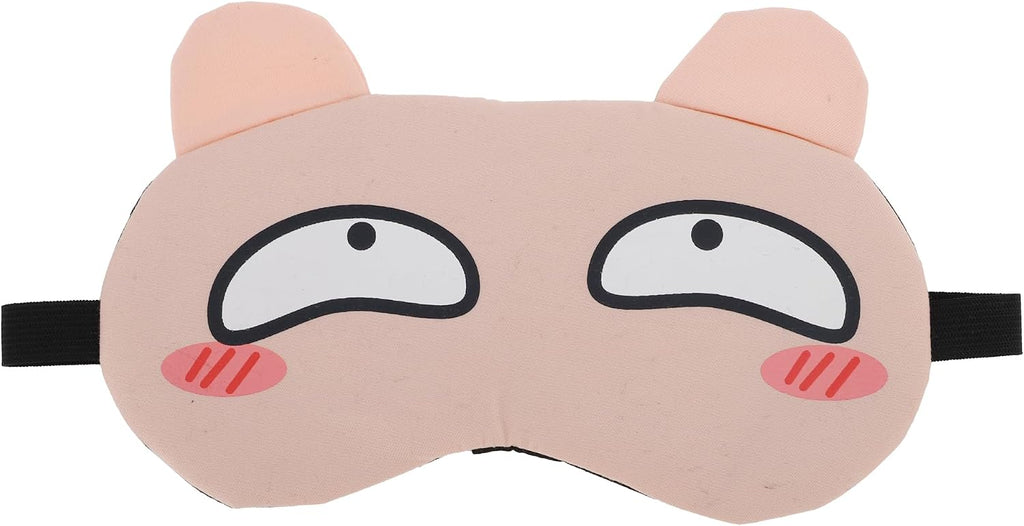 VOCOSTE Soft Cartoon Smug Expression Sleep Mask Pink Eye Shade Cover for Travel 1 Pc