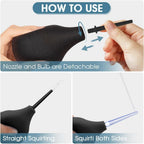 Anal Douche Enema Bulb Kit for Men & Women, 7.9oz Silicone Colon Cleansing Kit with 5 Comfortable Nozzles