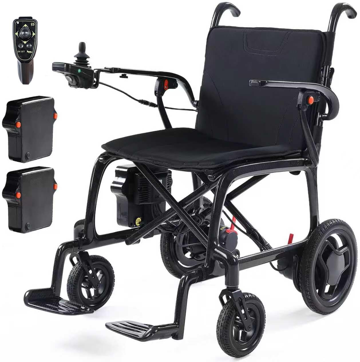 22lbs Lightweight Electric Wheelchair – Carbon Fiber Remote Control Wheelchair with Dual Batteries, Foldable Electric Wheelchair for Adults, Airline Approved for Travel and Daily Use