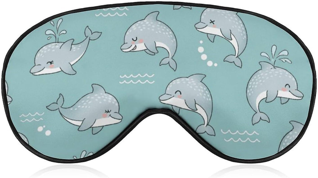 Funny Cute Dolphin Eye Masks for Sleep Adjustable Sleep Mask Soft Blackout Sleeping Eye Mask for Men Women Full Night's Sleep