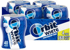 ORBIT Gum White Peppermint Sugar Free Chewing Gum Bulk Pack, 40 Piece Bottle (Pack of 4)