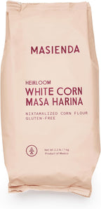 Masienda Heirloom White Corn Masa Harina/Flour 2.2 LB (Pack of 2) - Nixtamalized Corn Flour Perfect for Corn Tortillas, Tamales, Tostadas, Pupusas, Arepas and More. Gluten-Free, Non-GMO, Preservative-Free.