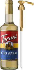 Torani Coffee Syrup, Cheesecake Flavored Syrup for Drinks, Pump Included, Glass Bottle 25.4 Fl Oz