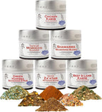 Middle Eastern Seasonings Gourmet Gift Set | Tastes of The Middle East | Artisanal Spice Blends Six Pack | Non GMO | All Natural | Small Batch Seasonings | Ultra Premium | GLP-1 Friendly | Made By Hand in USA | Gustus Vitae | All Occasion Gift