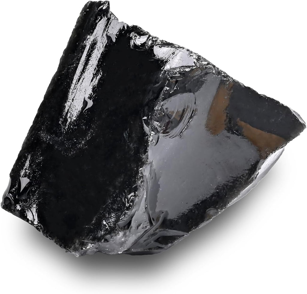 Obsidian Raw Stones 1PC,Gemstones Raw Stones and Healing Crystals,Hand Carved Natural Pocket Raw Stone for Decoration Tumbling,Garden(1.18"-1.97")