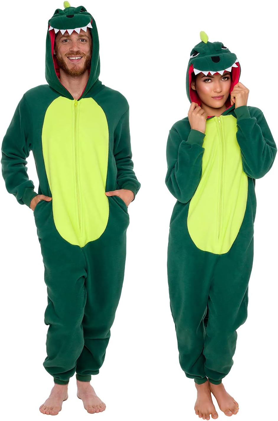 Funziez! Slim Fit Adult Onesie - Animal Costume - Plush Unisex Halloween One Piece Cosplay Suit for Women and Men