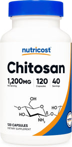 Nutricost Chitosan Supplement (1,200mg) 120 Capsules - GMO-Free, Gluten-Free, 40 Servings
