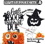 Black Glitter A Little Boo is Almost Due Cake Topper, Little Boo/A Little Boo is on the Way, Scary Halloween Themed Baby Shower Party Decorations