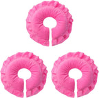 Amosfun 3pcs Cotton Face Cushion U Shaped Face Pillow Flight Pillow for Beauty Salon s Spa Salon Massage Round Spa Cotton Pilows Travel Body Pink Neck Pad