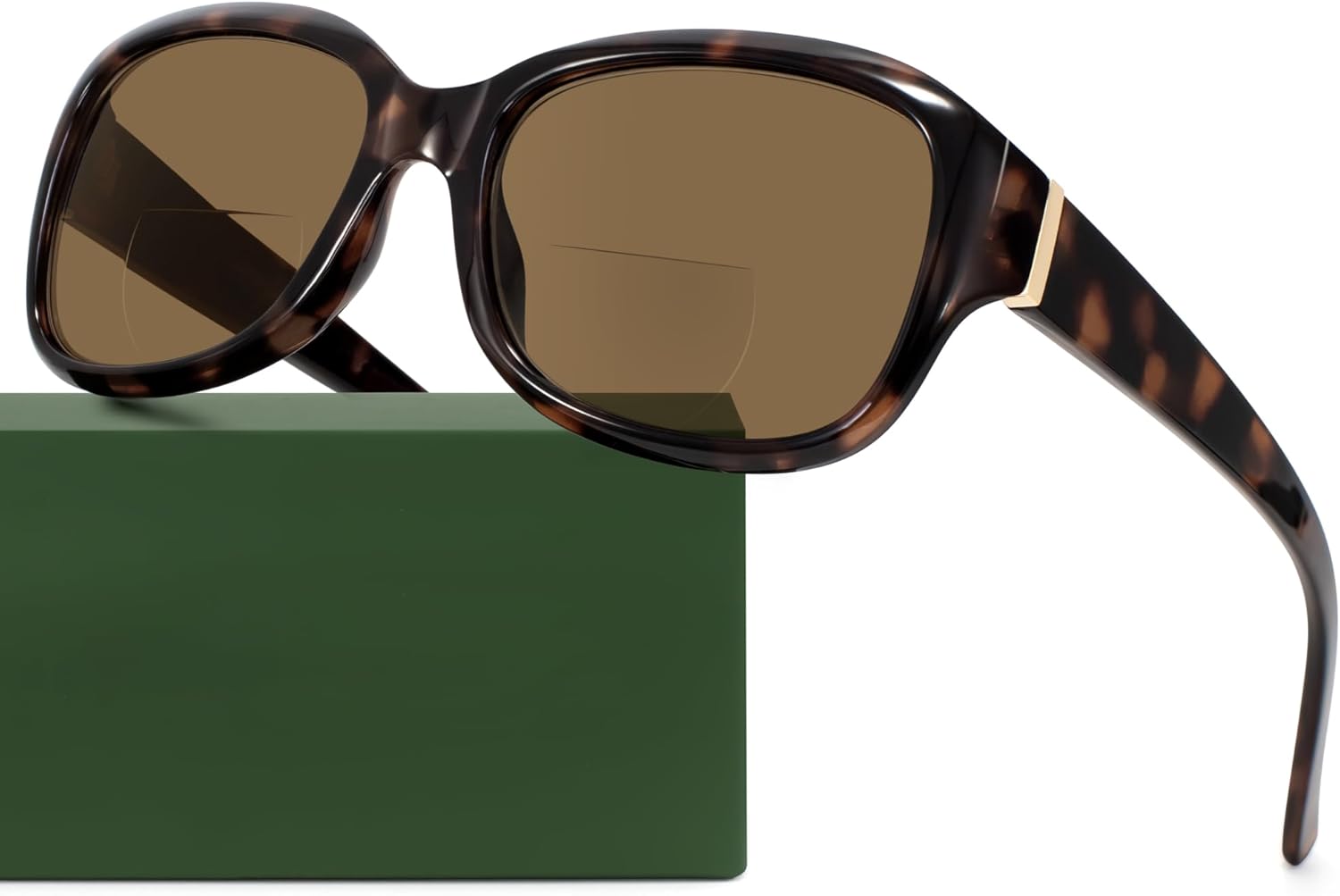Madison Avenue Vintage Square Bifocal Reading Sunglasses for Women, Classic Sun Reader Glasses Womens UV400 Protection