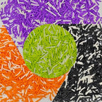 Edible Halloween Jimmies Sugar Sprinkles for Cake Decorating, Baking, Ice Cream, Cookies, Cupcake Topper Decorations,5oz (White&Orange&Black&Green&Purple)