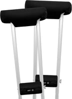 SPRING SEAON Premium Crutches Padding PU Leather Fabric Crutch Underarm Pad and Hand Grip Covers-Comfortable, Waterproof and Sweat-proof Crutches Accessories Crutch Pads for Adult & Youth