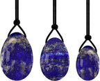 Drilled Yoni Egg Set Natural Rose Quartz Jade Eggs for Kegel Exercise Exercise Crystal Ball,Lapis Lazuli Eggs