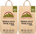Himalayan Chef Pink Salt Fine Grain, 10 lbs (2x5 lbs Bags) - Pure, Natural, Kosher, Non-GMO, Mineral-Rich, for Cooking, Seasoning, Baking