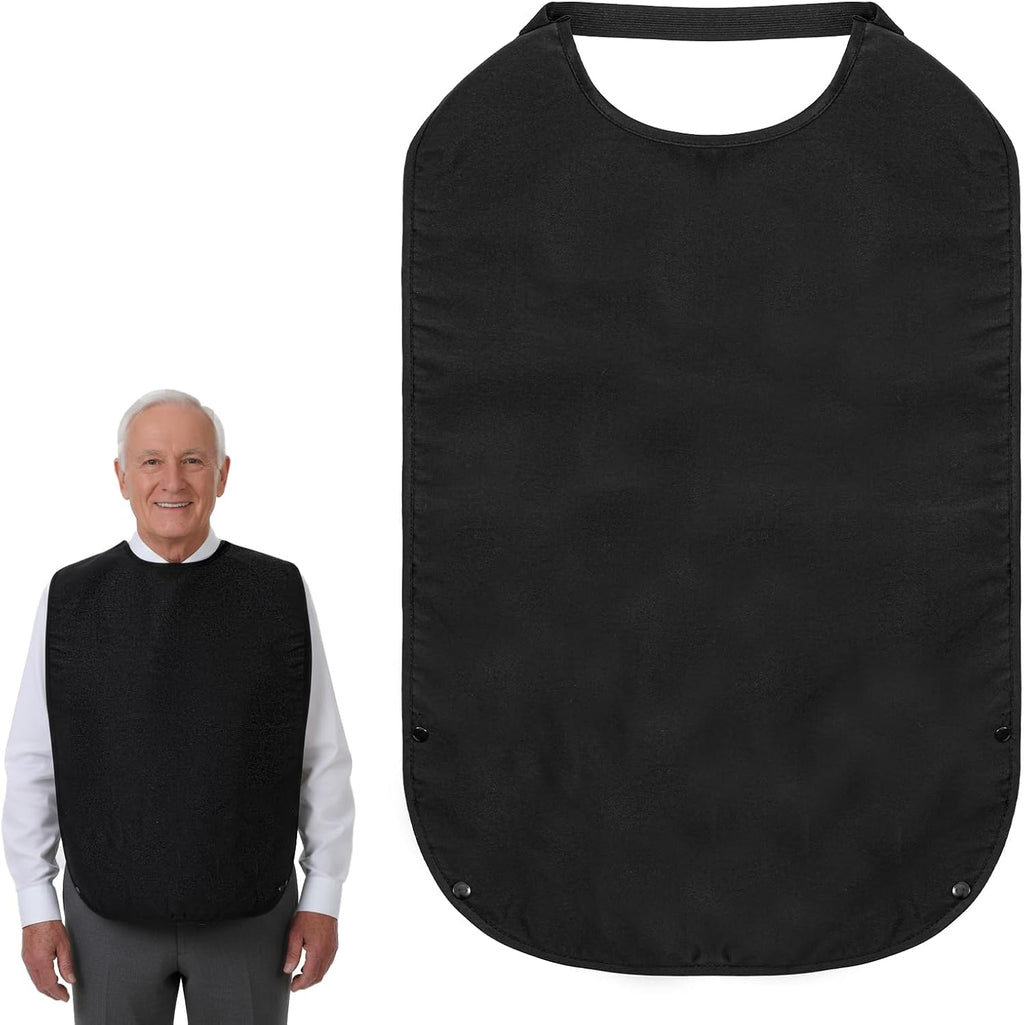 Double Layer Stretchable Adult Bibs, Reusable Waterproof Washable Clothing Protector, Feeding Bib for Men Women