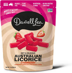 Darrell Lea Soft Australian Licorice, Non-GMO, No Palm Oil, Plant Based, No High Fructose Corn Syrup, Soft & Chewy Licorice Candy, Made in Australia (Strawberry, 7 Ounce (Pack of 1))