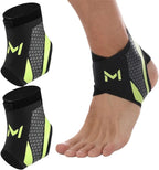2Pcs Ankle Brace Compression Support Stabilizer,Lace-Up Sports Basketball Sprain Recovery Men Women Adjustable Foot Ankle Orthopedic Grade Tendonitis Protection (Green)