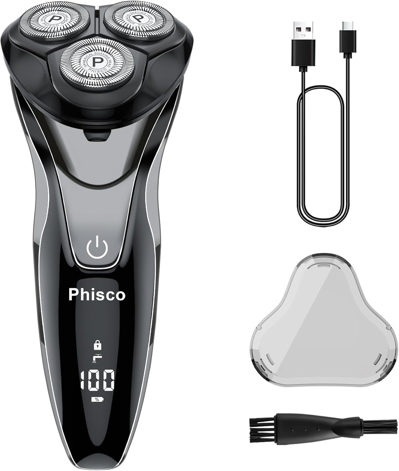 Electric Razor for Men with Pop-Up Trimmer, Rechargeable IPX7 Waterproof Electric Shaver, Fast Charging Shavers for Men, 120Mins Runtime, Gentle on Sensitive Skin