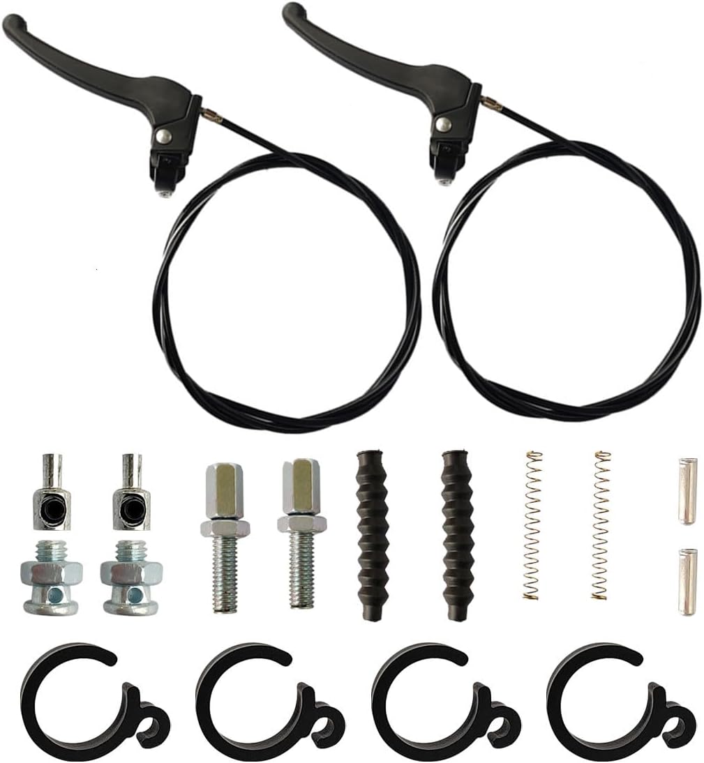 2 Set Brake Handle with 54'' Cable，Adjustable Wheel Lock Brakes，Replacement for 4-Wheel Folding Rollator/Rolling Walker/Wheelchair/Mobility Knee Walkers