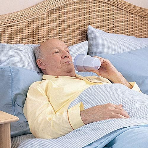 HOMECRAFT Kennedy Cup, Spillproof Adult Sippy Cup with Handle & Secure Lid, 7 oz. No Spill Cups for Hot & Cold Liquids Lying Down, Daily Living Glasses for Disabled,Elderly, Blue (Pack of 1)