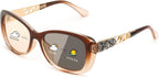 FEISEDY Polarized Women Sunglasses Retro Shades Photochromic Lens Sparkling Crystal Sunglasses UV400 Protection B0144