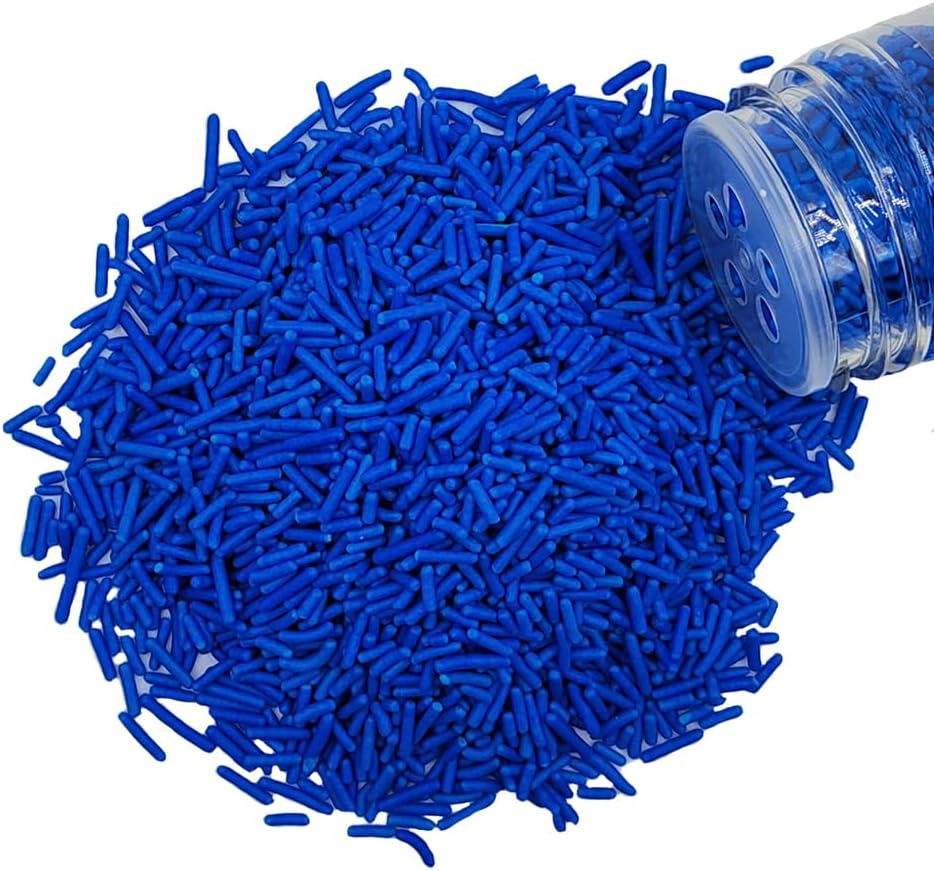 Homankit Blue Jimmies Sprinkles Edible Sprinkle Candy Soft Jimmies Toppings for Ice Cream, Cupcake, Cake, Cookie, Dessert Decorating 2.75 Ounces