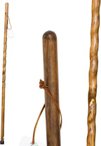 Rustic Wooden Walking Sticks for Hiking - Handcrafted Walking Sticks for Kids, Women & Men - Hiking Staffs with Leather Wrist Strap & Non-Slip Rubber