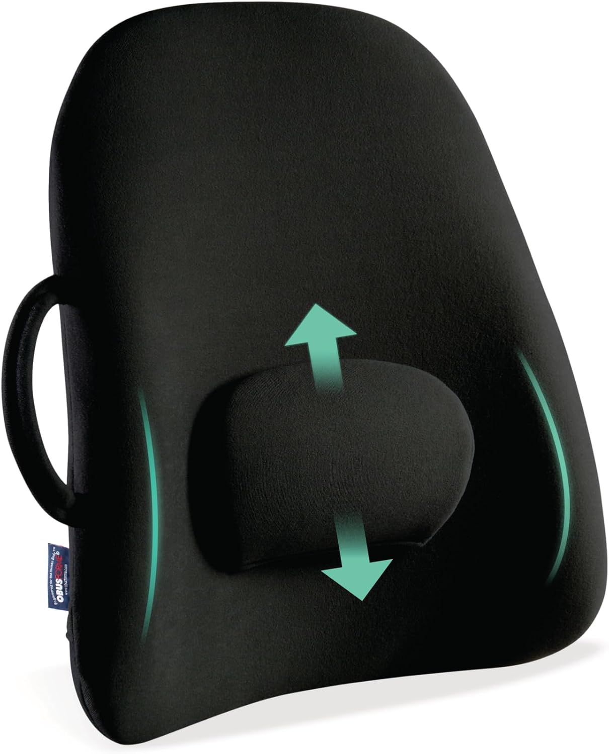 ObusForme Lowback Backrest Support – Lower Back Padded Seat Cushion and Lumbar Support Pillow, Portable Posture Support with Soft and Durable Foam