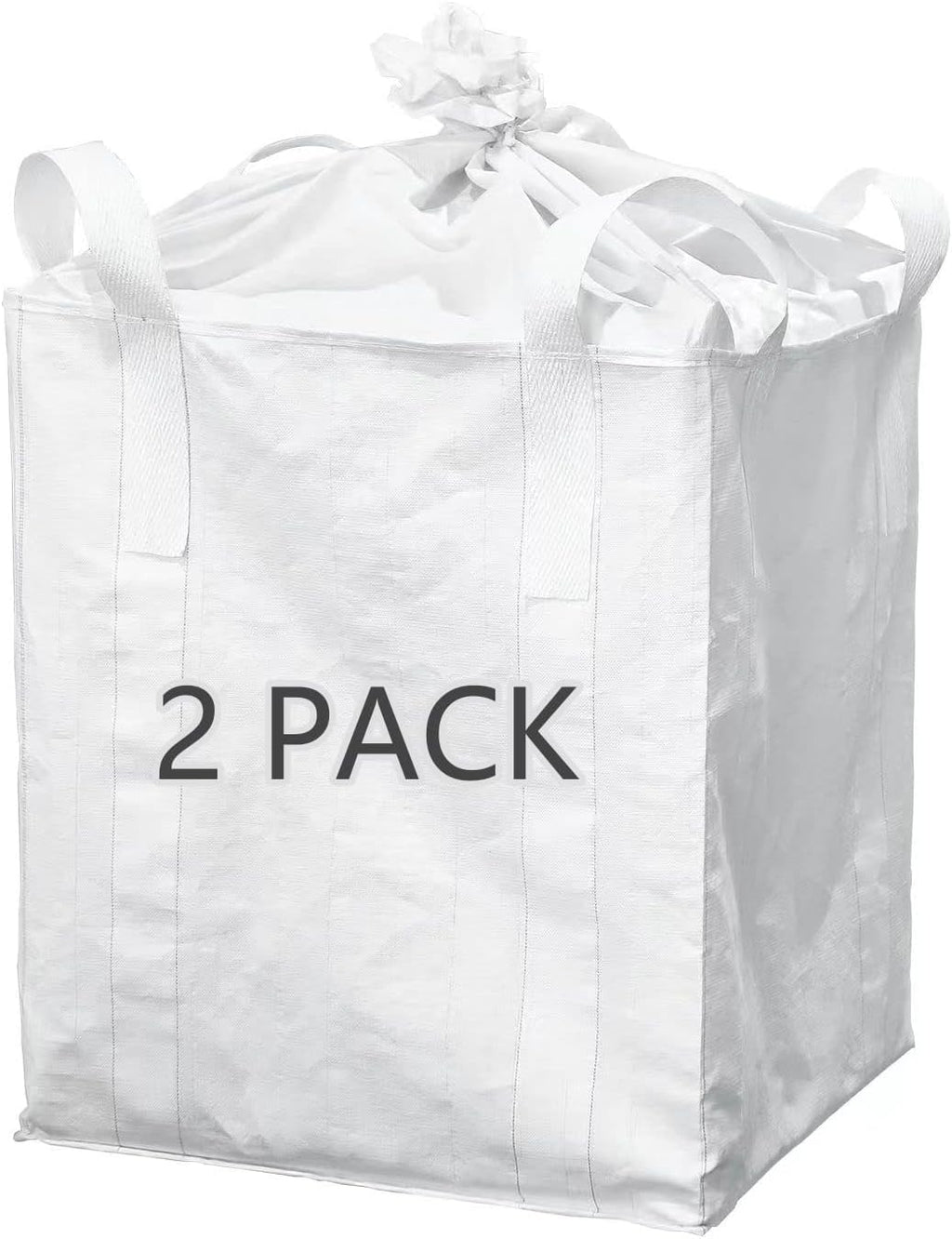 2 PACK FIBC Bulk Bag, One Ton Bag, 35"L X 35"W X 43"H, 2200lbs Swl, Duffle Top Flat Bottom, Woven Polypropylene Bags, Four Loop Fibc Big,flat Bottom With Large Opening Bulk Bags