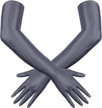 FEOYA Long Shiny Glossy Oily Glove Wet Look Long Gloves 20s Party Cosplay Women’s Costume Halloween Accessory