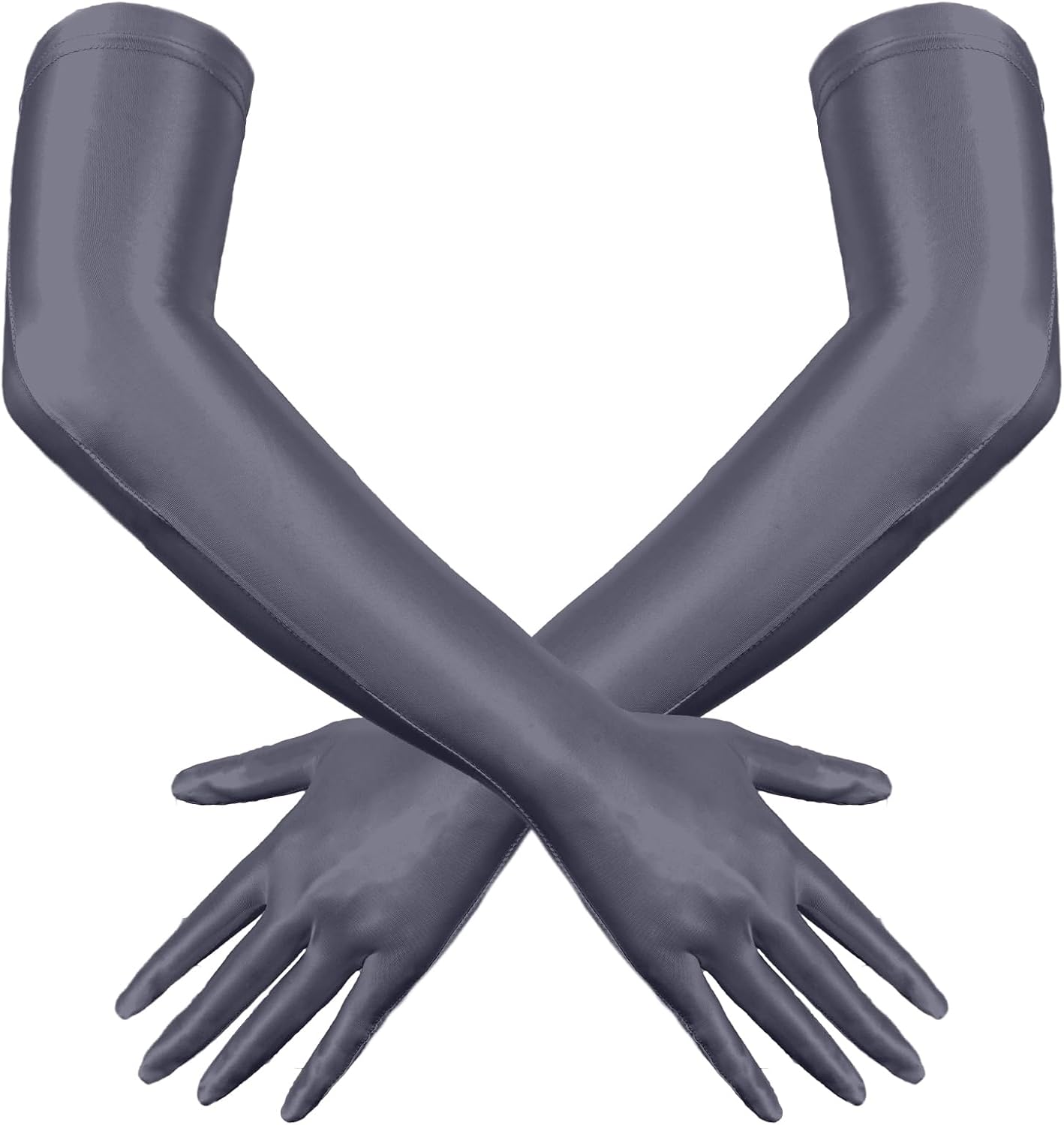 FEOYA Long Shiny Glossy Oily Glove Wet Look Long Gloves 20s Party Cosplay Women’s Costume Halloween Accessory