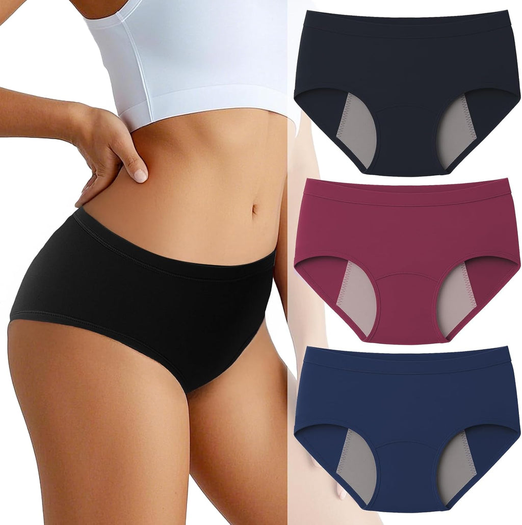 Incontinence Underwear for Women Washable Period Underwear Absorbent Cotton Panties Bladder Leak Underwear for Women Teens