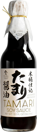 YAMASAN KYOTO UJI Japanese Premium Tamari Soy Sauce, Aged for 2 Years in Wooden Barrel, Gluten-Free, Rich Umami, Intense and Full-Bodied, For Steaks, Sushi and Much More, No MSG, 360mL(12.1floz)