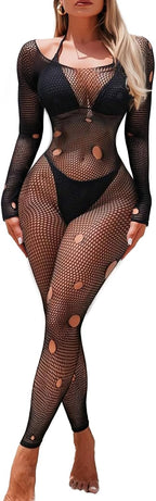 Buitifo Lingerie for Woman Sexy Bodysuit Fishnet Bodystocking Mesh Tights Sheer Jumpsuit