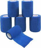 [6 Pack-3" x5Yards] MINGYUE Self Adhesive Bandage Wrap,Athletic Tape,Sports Tape,Wrist and Ankle Wrap Tape,Cohesive Bandage for Vet Tape(Blue)