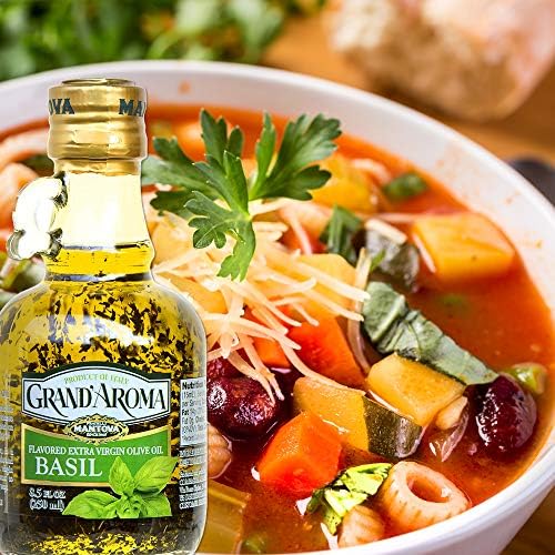 Grand'aroma Tuscan Herbs,Garlic, Basil, Truffle Flavored Extra Virgin Olive Oil, 8.5-Ounce Bottles (Pack of 4)