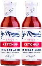 Yo Mama's Foods Keto Spicy Ketchup – Pack of (2) - No Sugar Added, Low Carb, Vegan, Gluten Free, Paleo Friendly, and Made with Whole Non-GMO Tomatoes!