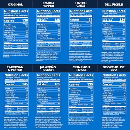 Chinook Seedery Roasted Sunflower Seeds to Eat - 8 Flavor Sampler Pack 1.5 oz (Pack of 8) Jumbo Low Sodium Sunflower Seeds Keto Snacks - Adventure, Baseball, School Snacks -Gluten Free, Non GMO Snacks