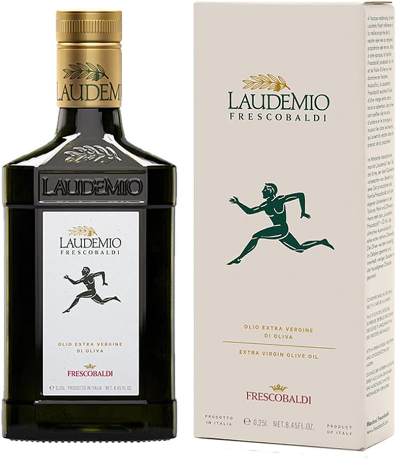 Frescobaldi Laudemio Extra Virgin Olive Oil, 8.45 FL Oz, 250ml, Pack of 1, Premium, Award Winning Product of Tuscany, Italy, Fruity & Peppery Flavor, Smooth & Robust Low Acidity, Rich in Polyphenols