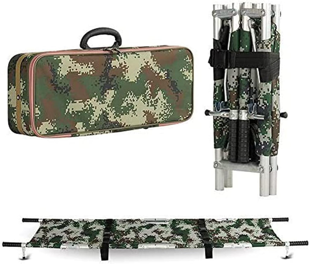 Portable Folding Stretcher, Medical Emergency 4 Fold Stretcher with Carrying Bag, Made of Oxford Cloth and Aluminum Alloy, Waterproof Stretcher, for Hospital Clinic Home Sports Venues