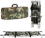 Portable Folding Stretcher, Medical Emergency 4 Fold Stretcher with Carrying Bag, Made of Oxford Cloth and Aluminum Alloy, Waterproof Stretcher, for Hospital Clinic Home Sports Venues