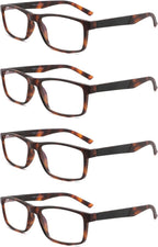 DONGDI Blue Light Blocking Reading Glasses 4 Pack Computer Readers for Women Men,Anti Glare UV Ray Filter Eyeglasses… (4pack-brown tortoise, 2.00)