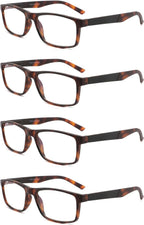 Blue Light Blocking Reading Glasses 4 Pack Computer Readers for Women Men,Anti Glare UV Ray Filter Eyeglasses… (4pack-brown tortoise, 3.00)