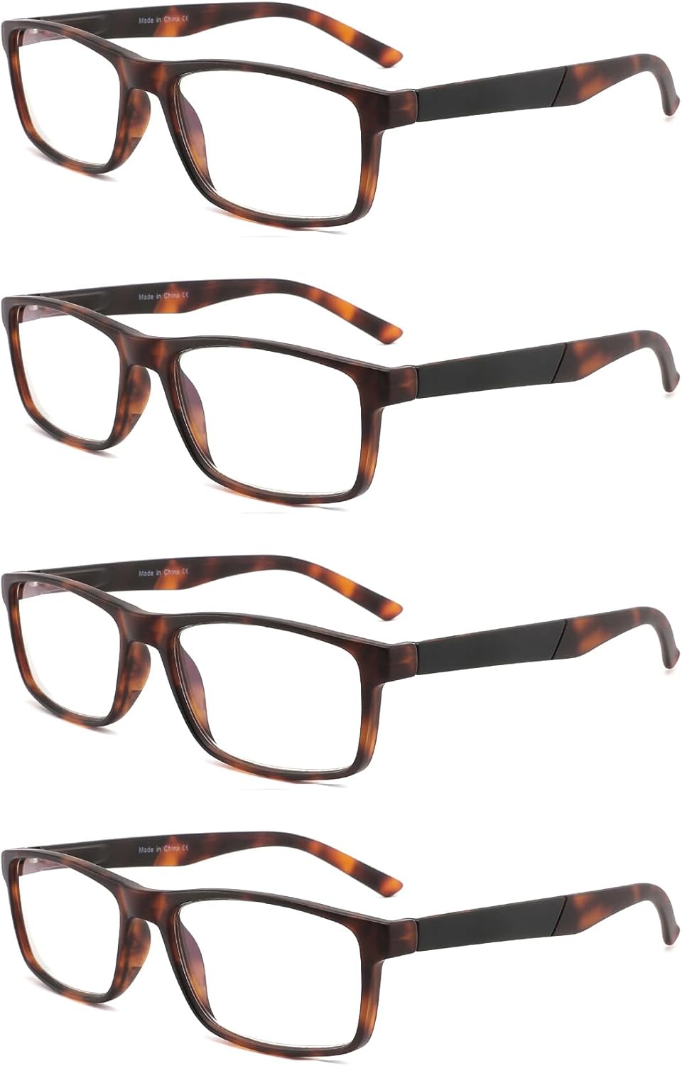 DONGDI Blue Light Blocking Reading Glasses 4 Pack Computer Readers for Women Men,Anti Glare UV Ray Filter Eyeglasses… (4pack-brown tortoise, 1.75)