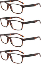 Blue Light Blocking Reading Glasses 4 Pack Computer Readers for Women Men,Anti Glare UV Ray Filter Eyeglasses… (4pack-brown tortoise, 1.50)