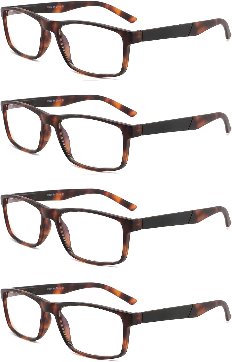 DONGDI Blue Light Blocking Reading Glasses 4 Pack Computer Readers for Women Men,Anti Glare UV Ray Filter Eyeglasses… (4pack-brown tortoise, 2.50)