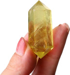 AtkitS Beautiful 1pc Natural Crystal Energy Raw Stone Brazil Lemon Yellow Citrine Crystal Double Point Tower